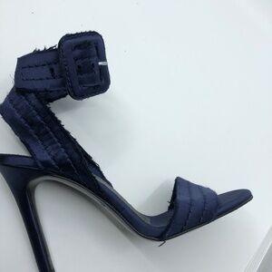 Blue high heel Pedro Garcia raw edge satin